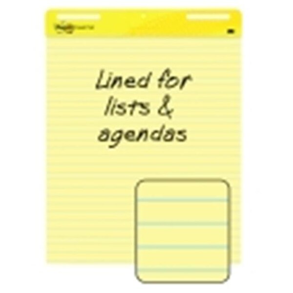 Post-It Sticky note 25 x 30 in. Yellow Self-Stick Easel Pad; Lined - 30 Sheets & Pad; Pack 2 1438937 - main